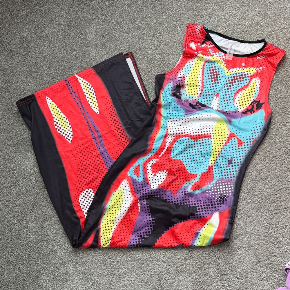 Fashion Nova Colorful Abstract Midi Dress